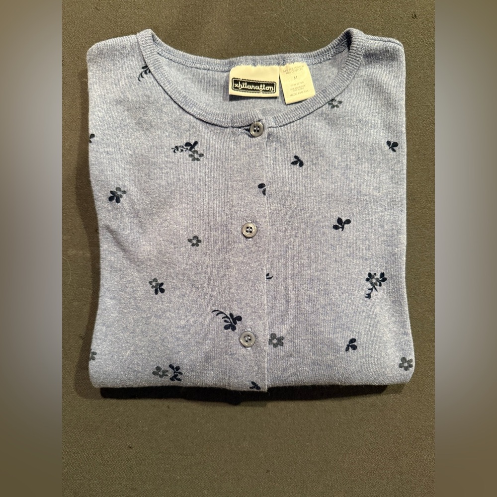 Charter Club Blue Floral Embroidered Cardigan